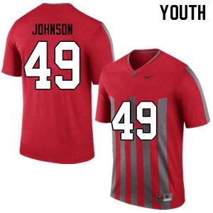 NCAA Ohio State Buckeyes Youth #49 Xavier Johnson Throwback Nike Football College Jersey NGJ3845NU